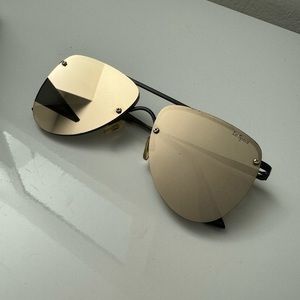 Le Specs The Prince Gold Mirror Sunglasses